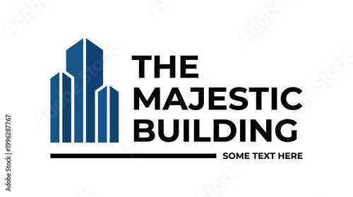 Featuring architectural elements, the Majestic Building logo conveys professionalism and stability in real estate branding, perfect for developers and property management.