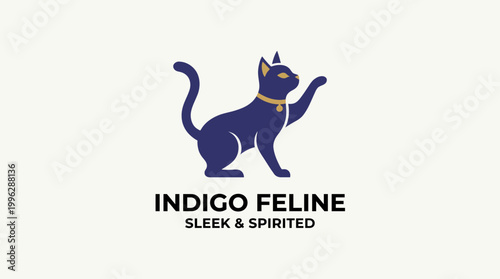 This logo features a sleek, purple cat symbolizing independence and spirit, perfect for a brand focused on pet care and feline products in a stylish way.