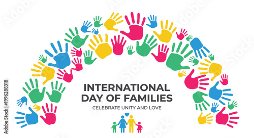 international day of families colorful handprints arc
