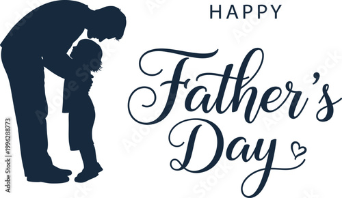 Heartwarming fathers day illustration a dad and child silhouette celebrating papa's special day with love