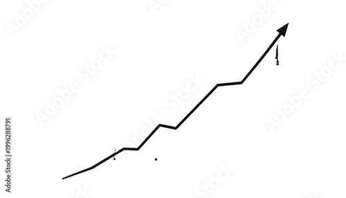 Graph displays a jagged rising line that indicates a positive trend and financial improvement over time.