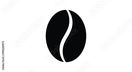 a black coffee bean icon on a white background