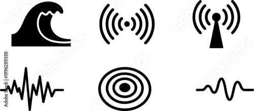 Wave Types Ocean Tsunami Sound Ripple Icons