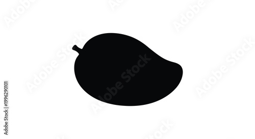a black silhouette of a mango on a white background
