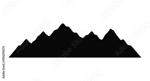 a silhouette of mountain peaks against a white background