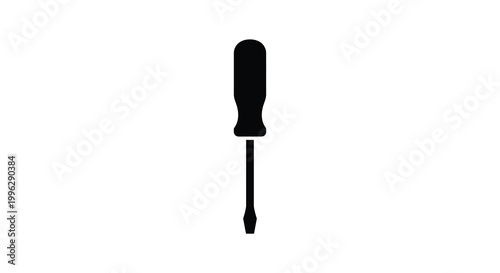 a black silhouette of a screwdriver on a white background