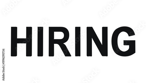 Hiring text appears in bold black capital letters to announce new professional job opportunities today.