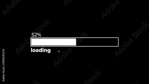 The white data loading bar indicates animation,alpha channel.Pixel loading bar Animation video 4k