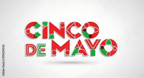 Cinco de mayo festive colorful text on white background