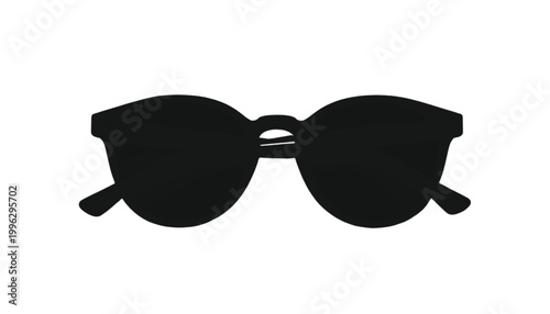 Sunglasses silhouette displays a classic round frame style suitable for modern fashion design projects.