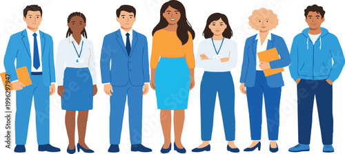 Diverse Business Team Working Together Collaboration and Company Culture Vect