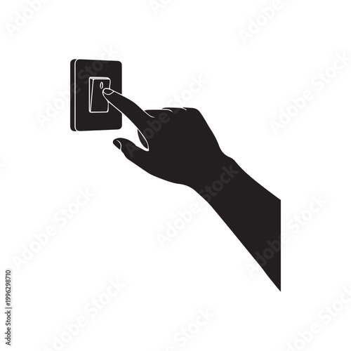 A hand flipping a light switch