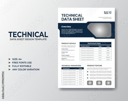 Technical Datasheet Template Design