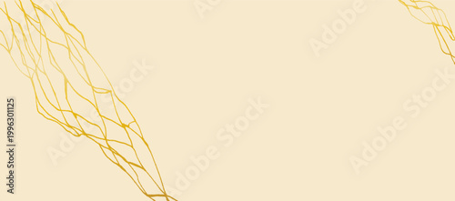 Kintsugi golden cracks lines on white ivory marble texture. Broken surface with elegant gold lines creates luxury abstract pattern. Vector bg for modern design and art project.
