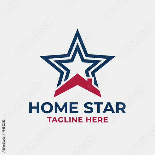 Featuring a bold star emblem along with a house silhouette, this image presents a distinctive logo ideal for a home services or real estate business.