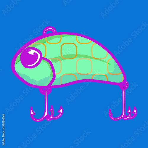 Handdrawn Minnow Fishing Lure Vector Illustration