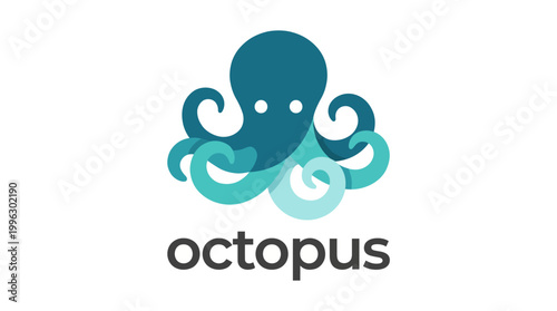 A colorful and playful illustration of an octopus with fluid tentacles, representing creativity and marine life, ideal for educational materials or artistic projects.