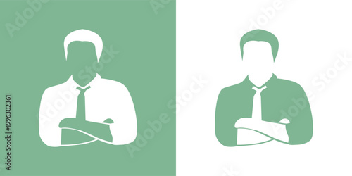 Business man vector set. 2 set vector art.  Green set.