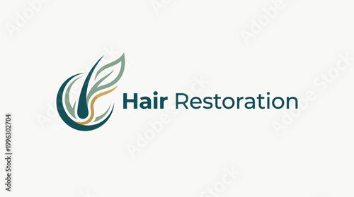 Photos This sleek logo design for hair restoration features natural elements, merging health and beauty, promoting growth and revitalization in a contemporary style