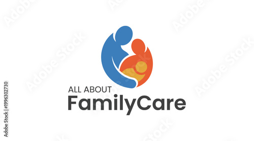 This image showcases a caring, family-oriented logo design that symbolizes connection and support, making it ideal for businesses focused on family wellness and care.