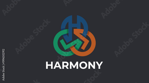 This logo features interconnected circles in vibrant colors symbolizing harmony and unity, representing collaboration and balance in various fields from business to personal growth.