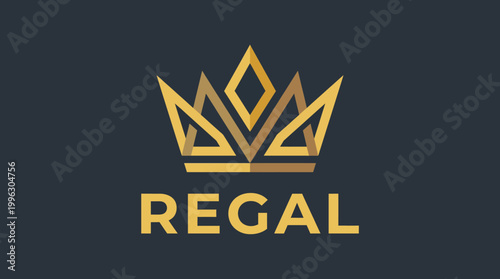 A majestic logo featuring a crown design, symbolizing luxury and royalty, ideal for a high-end brand or service that cultivates sophistication and prestige.