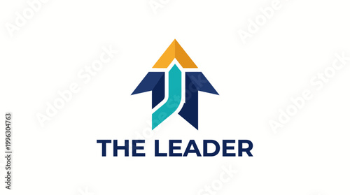 Free Download This image presents a bold triangular logo design using bright colors to symbolize leadership and progression, perfect for companies focused on growth and direction. - GFXLoad