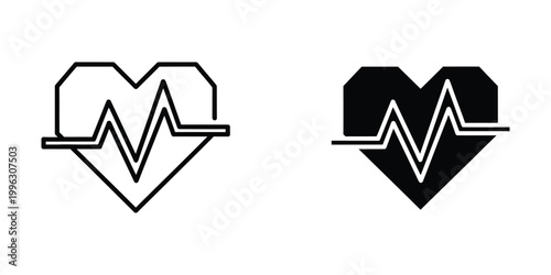 Heart with electrocardiogram rhythm symbolizing health and medical monitoring