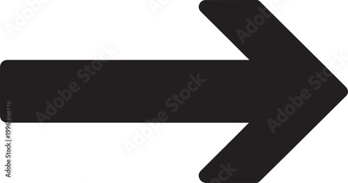 Black right arrow icon simple vector symbol for direction and navigation isolated on white background for web and print design