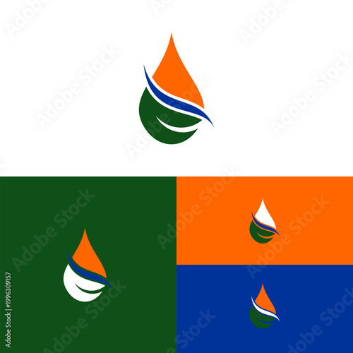Abstract Natural Gas and Eco Friendly Water Symbol