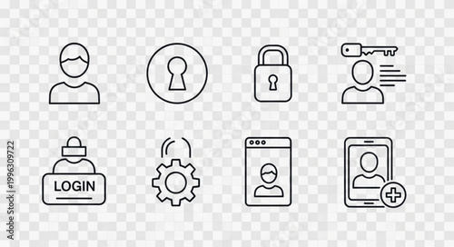 Security icons for user authentication.