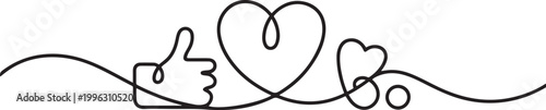 Continuous Line Drawing looking for information about Love. Social media concept. one line art icon drawing vector