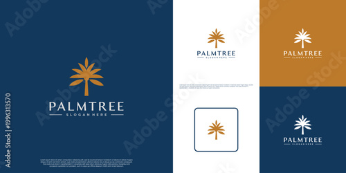 Abstract logo featuring a palm tree, a symbol of growth, vector design illustration.