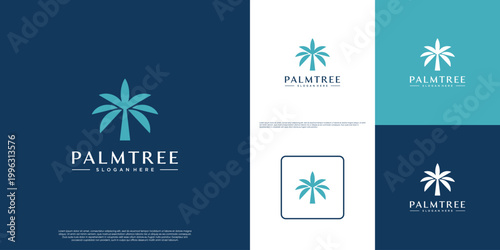 palm tree, featuring a family vacation, beach, and recreational theme, graphic vector illustration