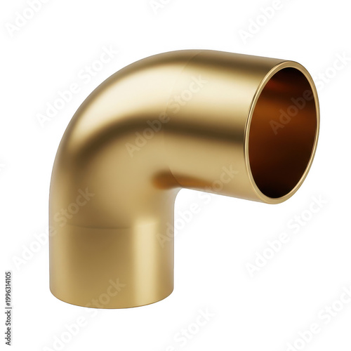 Smooth polished brass elbow pipe fitting