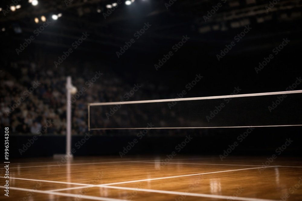 Fototapeta Bang Saen, Thailand - December 12, 2023: Interior view of an indoor badminton court at Bang Saen Body Works located in Chonburi, Thailand.