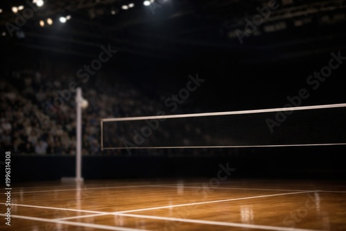 Bang Saen, Thailand - December 12, 2023: Interior view of an indoor badminton court at Bang Saen Body Works located in Chonburi, Thailand.