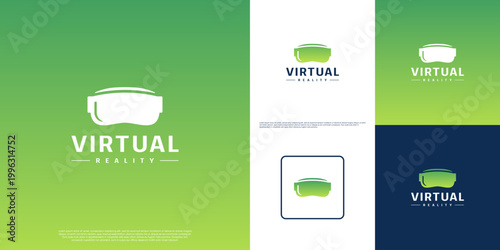 smart glasses logo, real-world vision, vector graphic design.