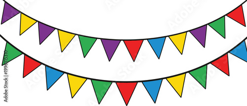 Festive flag day vector illustration colorful pennant bunting for patriotic celebrations and american independence day designs