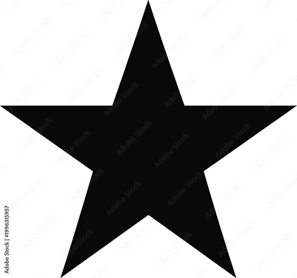 Fototapeta premium Black star icon isolated on light background, simple five point star symbol for rating, favorite, awards, badges, and decorative design