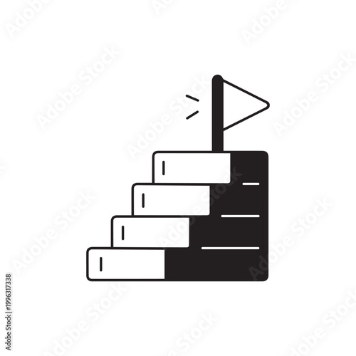 A glyph style icon representing achieve goal
