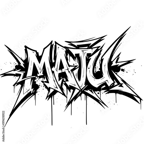 Graffiti text MATU, urban art style