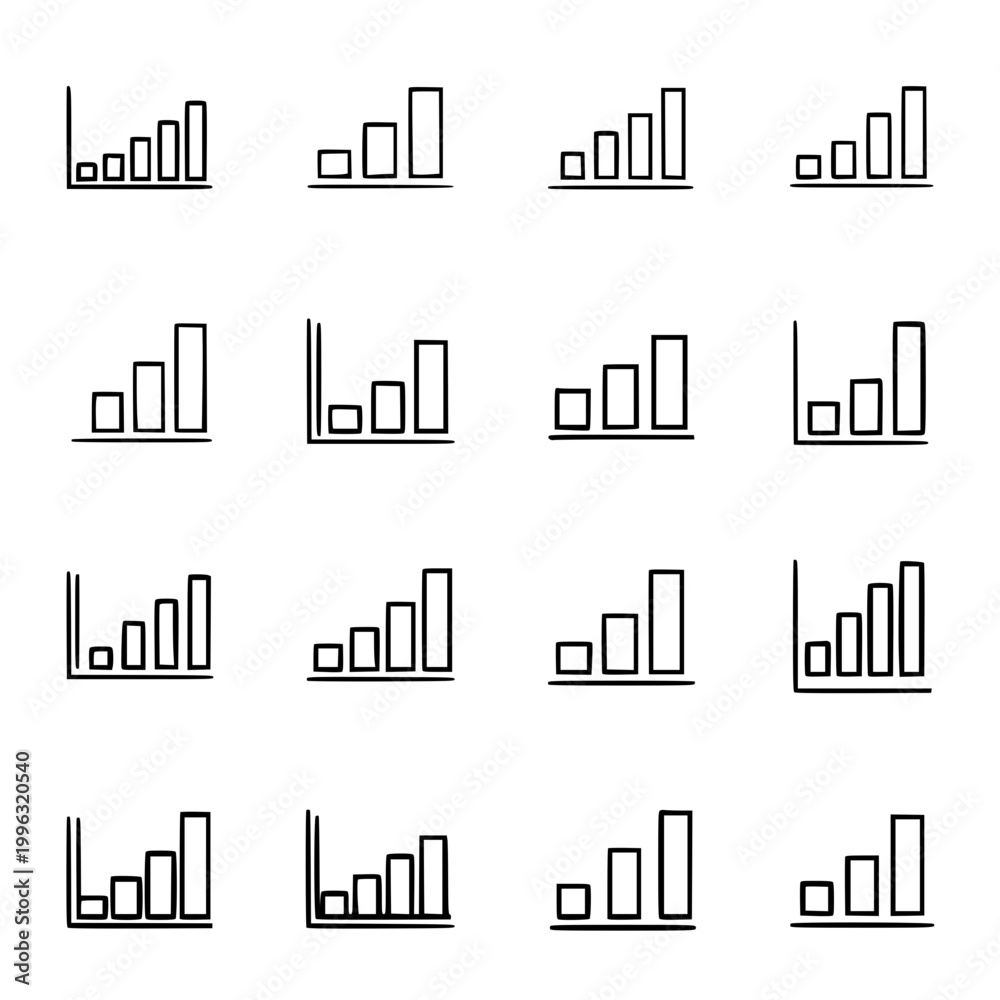 Obraz premium Bar Chart Icons Set