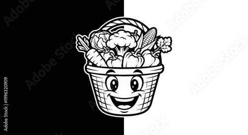 A smiling basket of fresh vegetables.
