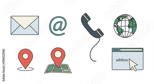 Communication and internet icons set.