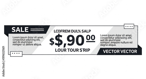 Sale banner template, discount label, vector coupon, promotional sticker