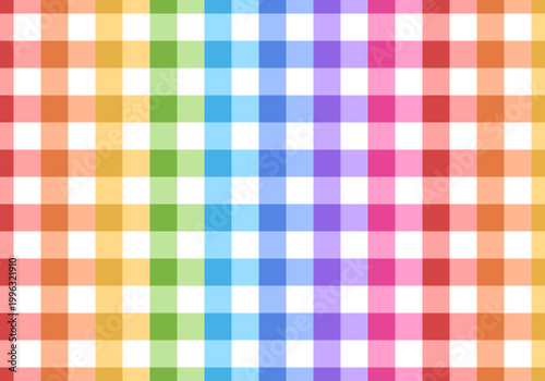 Rainbow plaid pattern background. Rainbow simple checkered wallpaper