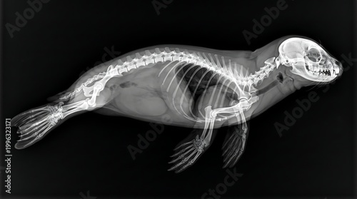Seal skeleton xray image medical.