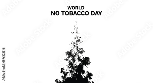 World no tobacco day awareness campaign featuring rising black smoke abstract art