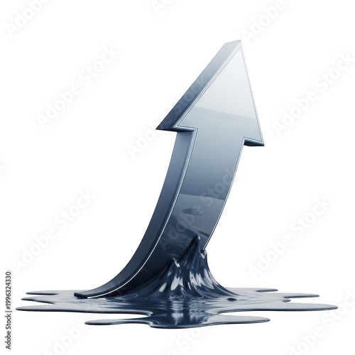 Shiny 3d arrow pointing upwards